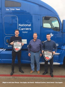 From right Liam Thorpe of Iron Apple Jim Franck of National Carriers and Jamie Sweet of Iron Apple From right Liam Thorpe of Iron Apple Jim Franck of National Carriers and Jamie Sweet of Iron Apple