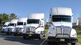 Despite a month-over-month decline in May, orders for new trucks are well ahead of last year&apos;s pace. (Photo: Kenworth Trucks)