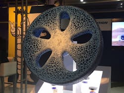 The prototype of the Michelin Visionary Concept unveiled on the Michelin stand at Movin39On in Montreal Photos Cristina CommendatoreFleet Owner The prototype of the Michelin Visionary Concept unveiled on the Michelin stand at Movin39On in Montreal Photos Cristina CommendatoreFleet Owner