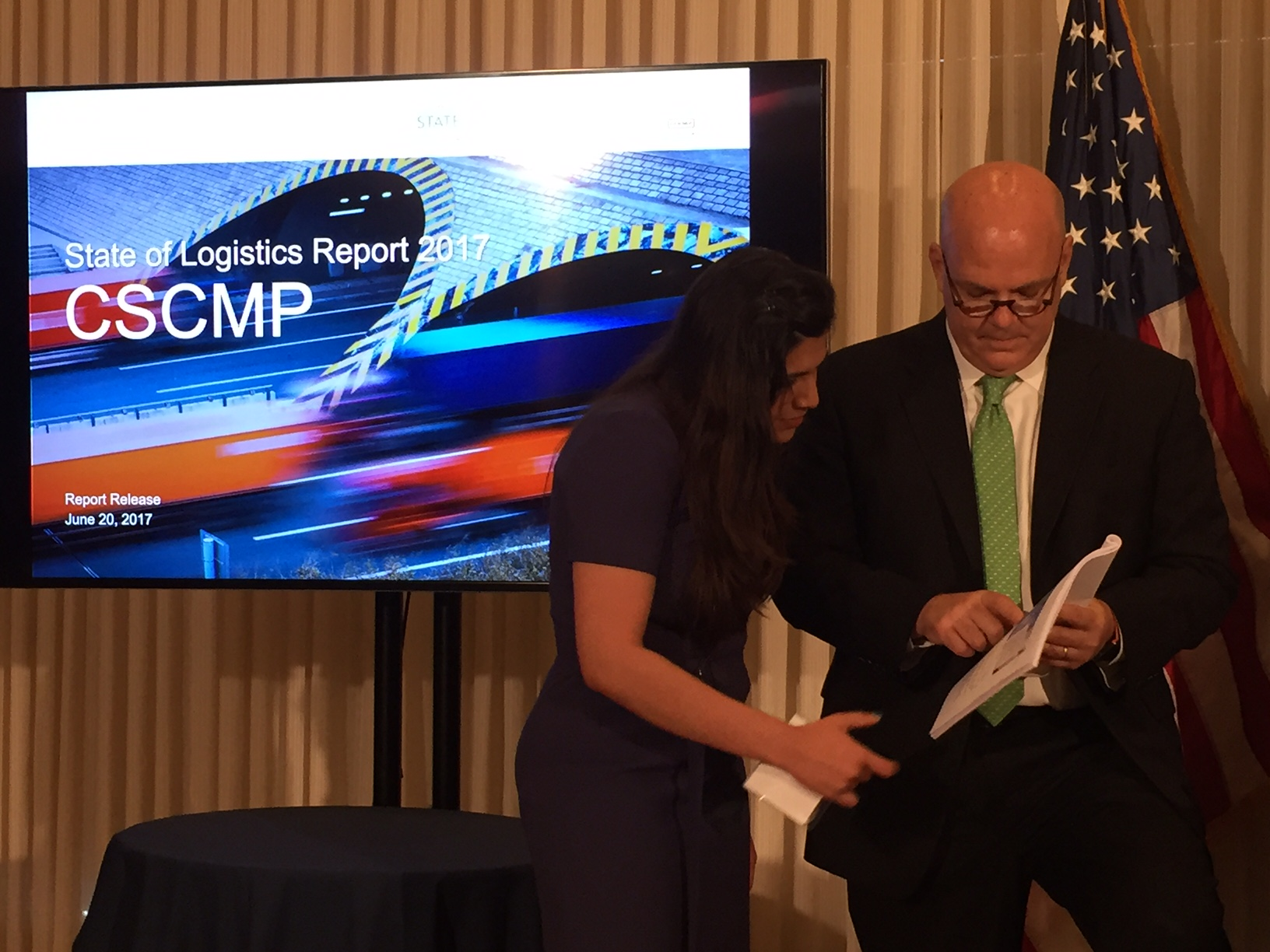 Sean Monahan far right lead author of the newly released State of Logistics report said that due to political and economic uncertainty the US logistics industry appears destined for a quotprolonged bout of cognitive dissonancequot