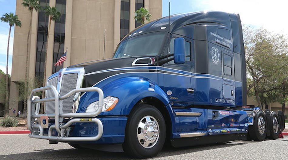 This Everyday Heroes Kenworth T680 was recently auctioned off to support the Truckers Against Trafficking organization.
