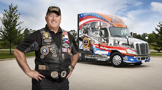 Schneider driver and U.S. Navy Reserves veteran David Price, who completed tours in Kuwait and Afghanistan, will captain the 11th Ride of Pride military-themed rolling tribute.
