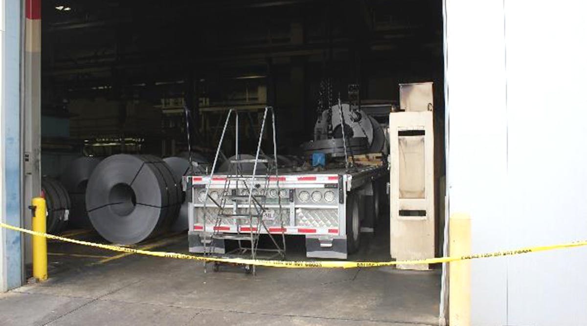 The loading area where the fatal incident occurred. (Kentucky Labor Cabinet Occupational Safety &amp; Health Program photo)
