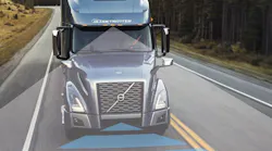 Volvo Active Driver Assist combines camera and radar sensors to detect metallic objects and vehicles that are stationary or vehicles braking in front of a truck