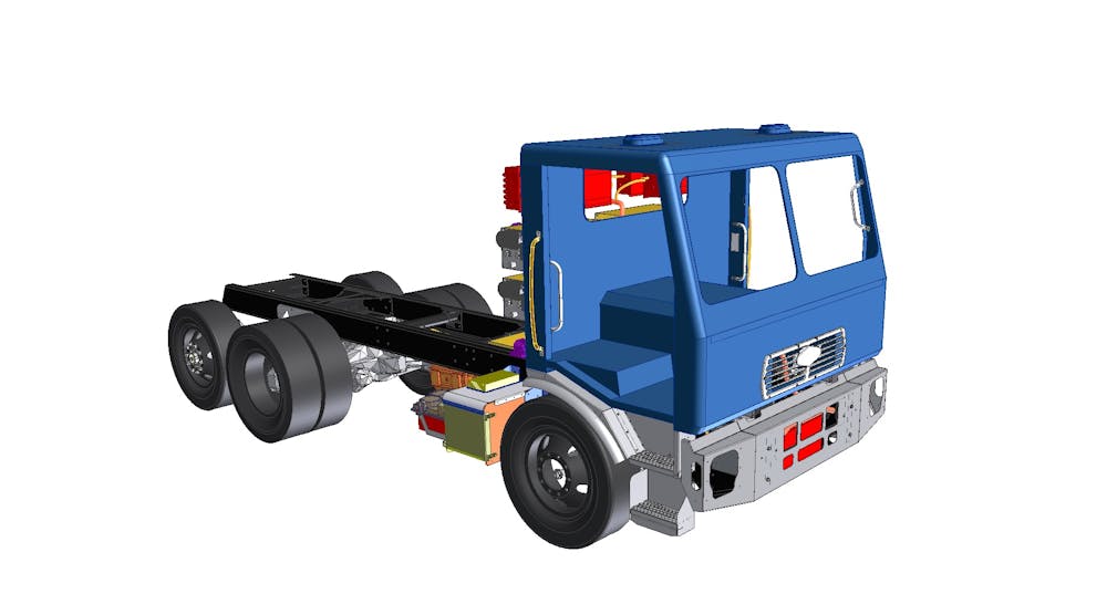 An illustration of the Class 8 chassis the electric refuse vehicle will be built on. (Photo: Motiv)