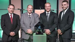 Mack Trucks crowned the &ldquo;Slackers&rdquo; (above) from CIT Trucks champions of the 2017 Mack Masters Competition final held at the Mack Customer Center in Allentown, PA. From left to right are Jim Garner, Tim Stahl, TJ Stahl and Chris Zahara. (Photo: Mack)