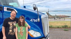 National Carriers&rsquo; driver Chris Back, shown with his daughter, Amanda.