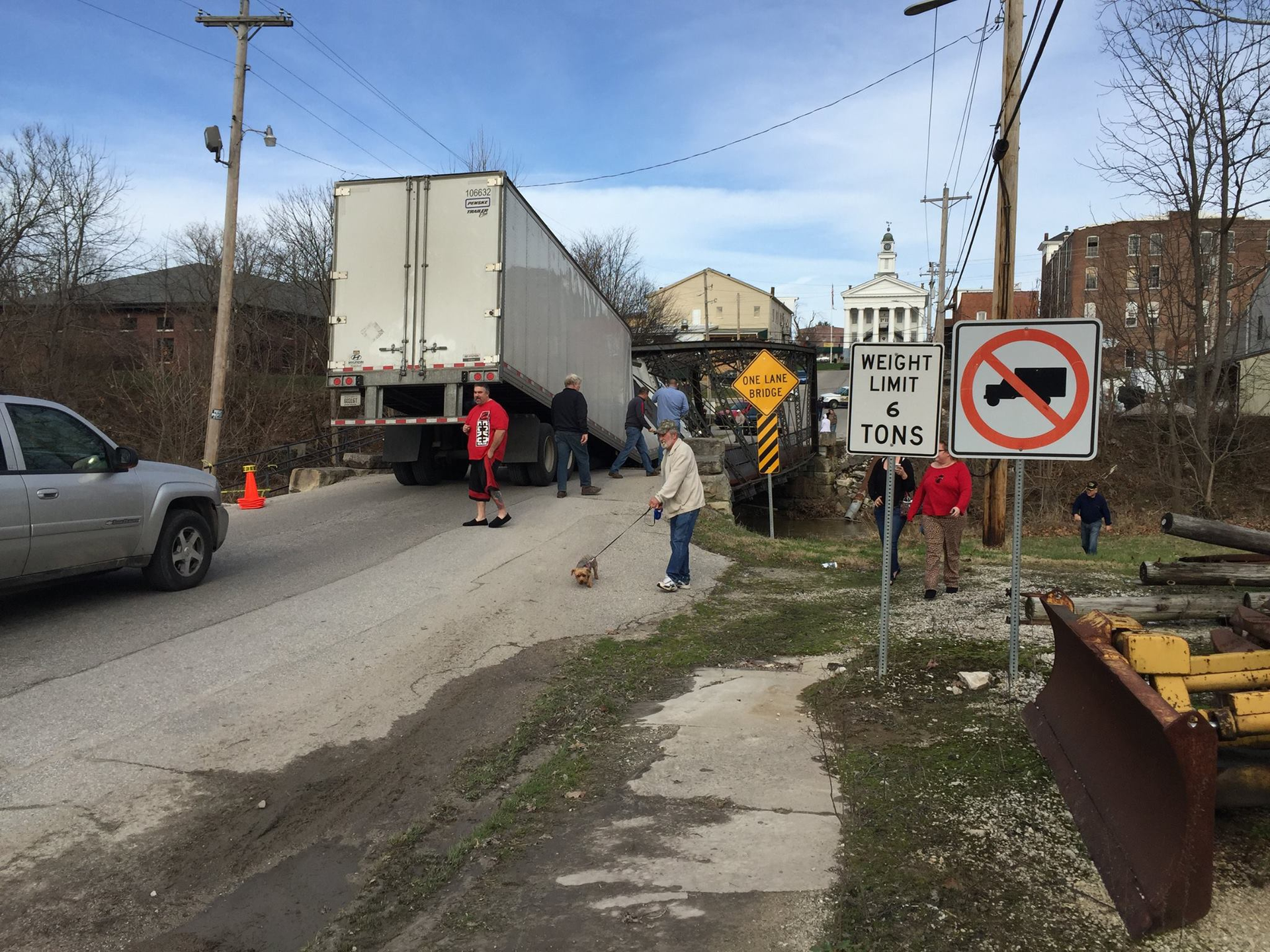 An Indiana truck driver told police she didn39t know how to convert the weight of her vehicle from pounds to tons before driving her 30 ton tractortrailer over a historic bridge collapsing it Photo Orange County Indiana Law Enforcement Facebook page