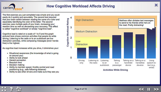 CarriersEdge Training course to help truck drivers focus on the road