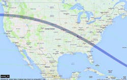 The projected path of the Aug 21 total solar eclipse Photo Oregon DOT The projected path of the Aug 21 total solar eclipse Photo Oregon DOT