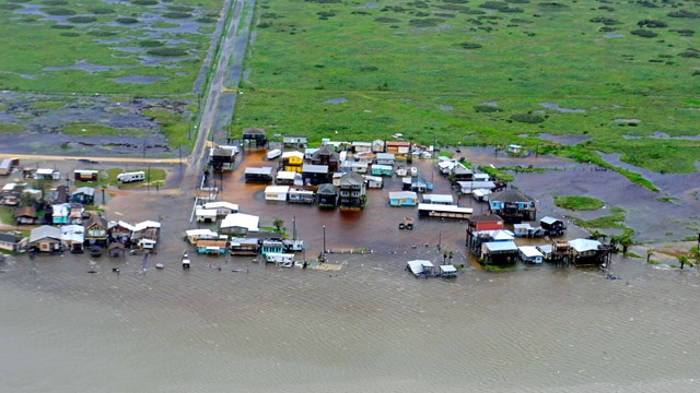 A view of the flooding from Hurricane Harvey southwest of Houston Photo US Coast Guard