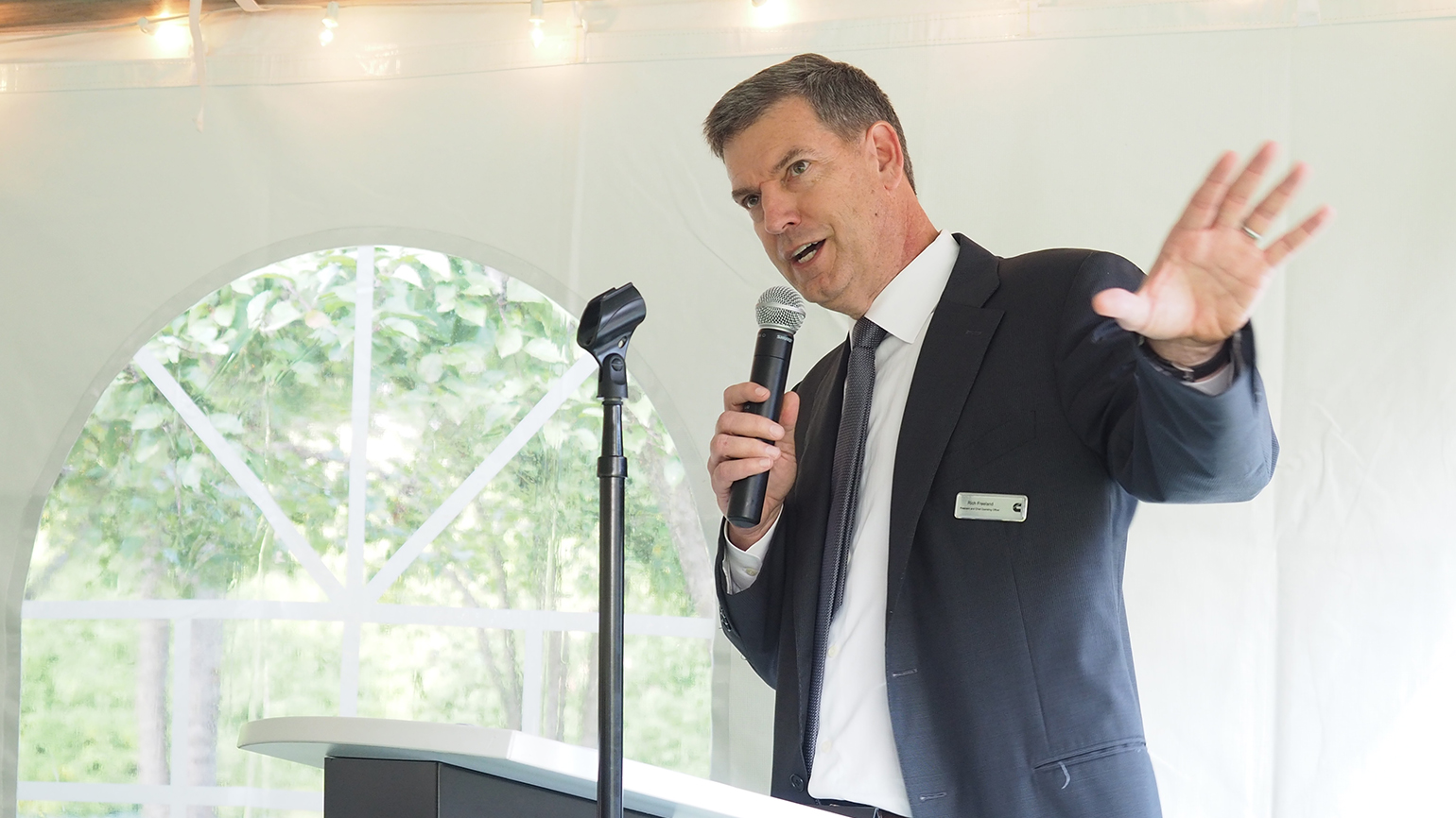 Rich Freeland president and COO of Cummins said the company is broadening its focus beyond diesel to provide more powertrain options connectivity technology and other offerings to suit trucking39s present and future needs Photo Aaron Marsh Fleet Owner