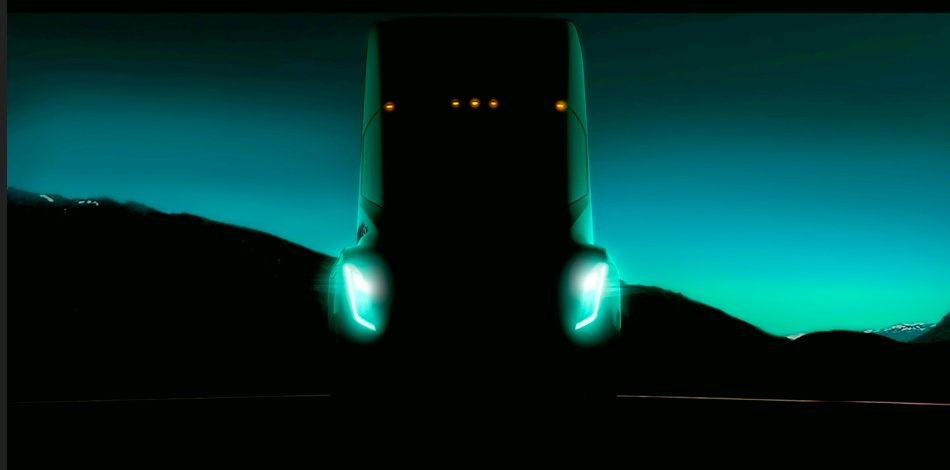 The silhouette of Telsa39s Class 8 allelectric truck