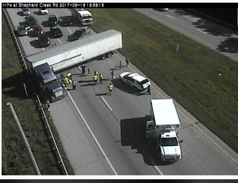 On August 18 police allege that a truck driver traveling westbound on I74 in Ohio jackknifed his truck and hit a guard rail before rolling back into the highway Police say that the driver had overdosed on heroin and blacked out while behind the wheel Photo Ohio DOT