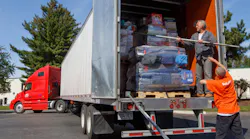 A truck in Washington state is loaded with relief supplies before traveling to Texas following Hurricane Harvey Photo World Vision