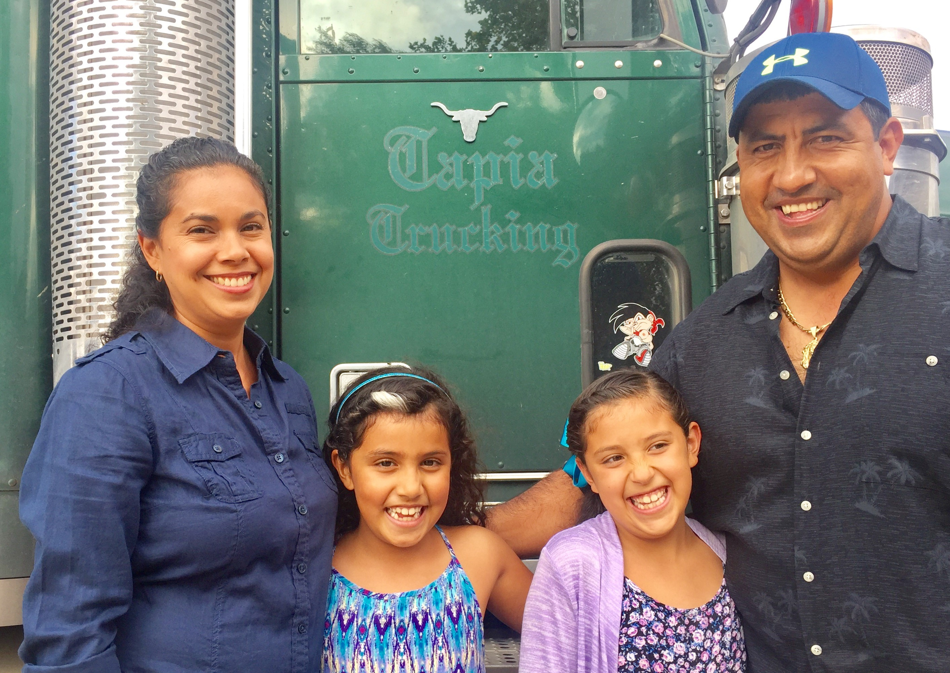 Alfredo Tapia Martinez shown with his family was named NCI Driver of the Month for July 2017 Photo NCI