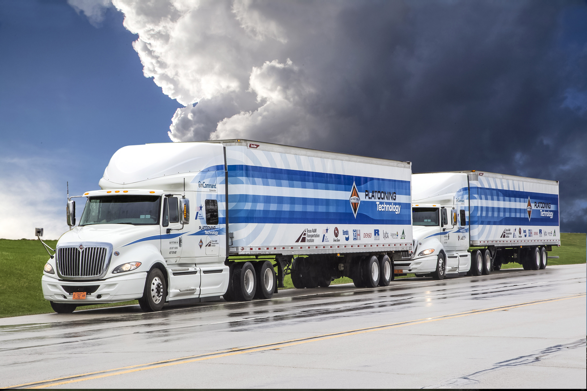 Navistarrsquos Troy Clarke told senators an autonomous vehicle could be with mixed vehicles while the driver sitting in his or her seat is managing the controls and monitoring several platooning trucks Photo Navistar