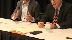 Andreas Renschler left CEO of Volkswagen Truck amp Bus with Troy A Clarke Navistarrsquos chairman president and CEO Photo Jim MeleFleet Owner
