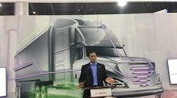 Jason Roycht discusses Bosch&rsquo;s outlook on the future of trucking at NACV. (Photo: Neil Abt/Fleet Owner)
