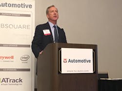 Harry Storck global fleet technical specialist at AIG addresses attendees at TUAutomotiversquos Connected Fleets conference in Atlanta this week Photo Cristina Commendatore Fleet Owner Harry Storck global fleet technical specialist at AIG addresses attendees at TUAutomotiversquos Connected Fleets conference in Atlanta this week Photo Cristina Commendatore Fleet Owner