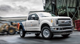 XL Hybrids noted that the XL3 Hybrid Electric Drive System for Ford F-250s has all components installed under the truck, preserving the pickup&apos;s full bed space, and provides up to 25% higher fuel economy in the Ford 6.2L V8 gasoline engine. (Photo: XL Hybrids)