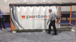 Kinedyne said its new curtainside system offers 30000lbs of lateral restraint force Photo Sean KilcarrFleet Owner