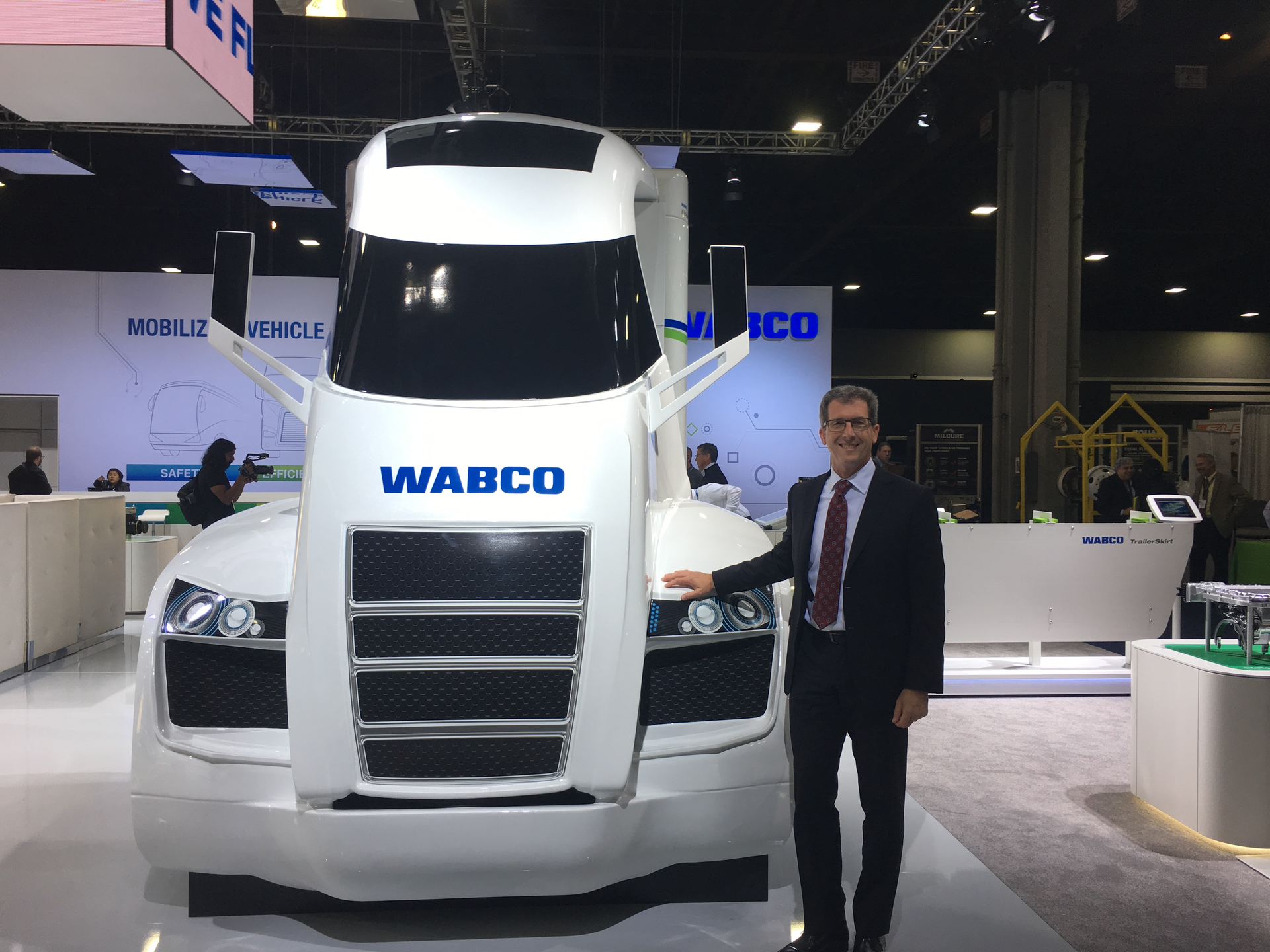 Jon Morrison president of the Americas for WABCO at the company39s booth at NACV Photo Neil AbtFleet Owner