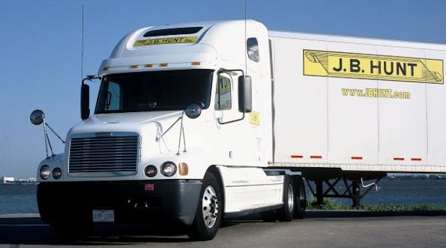 A letter from J.B. Hunt executives to customers called the current environment &ldquo;one of the highest periods of turbulence and volatility in supply we&rsquo;ve ever experienced, and we don&rsquo;t think it will abate anytime soon.&apos; (Photo: J.B. Hunt)