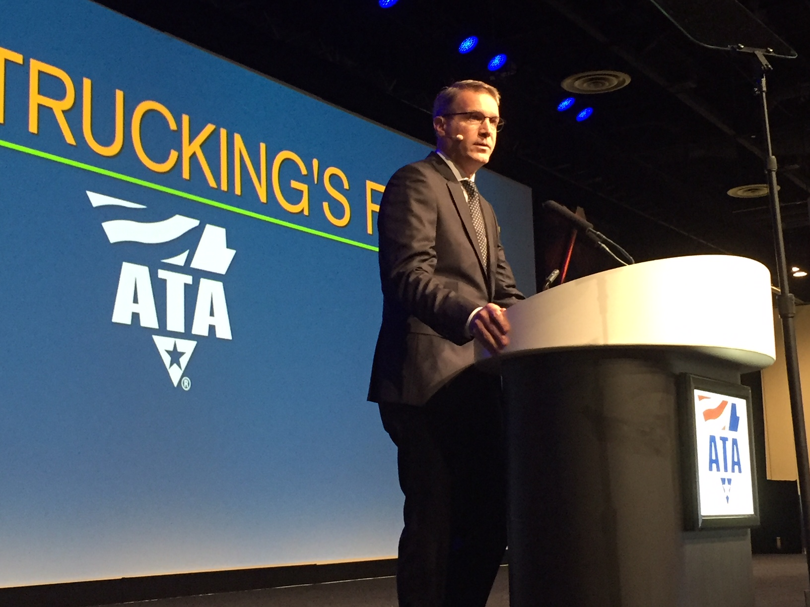 ATA's president and CEO Chris Spear addresses attendees at the 2017 ATA Management Conference & Exhibition.