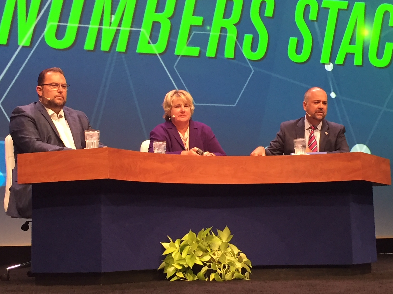 Derek Leathers, Rebecca Brewster and Bob Costello discuss the truck driver shortage and economic activity Photo Sean KilcarrFleet Owner