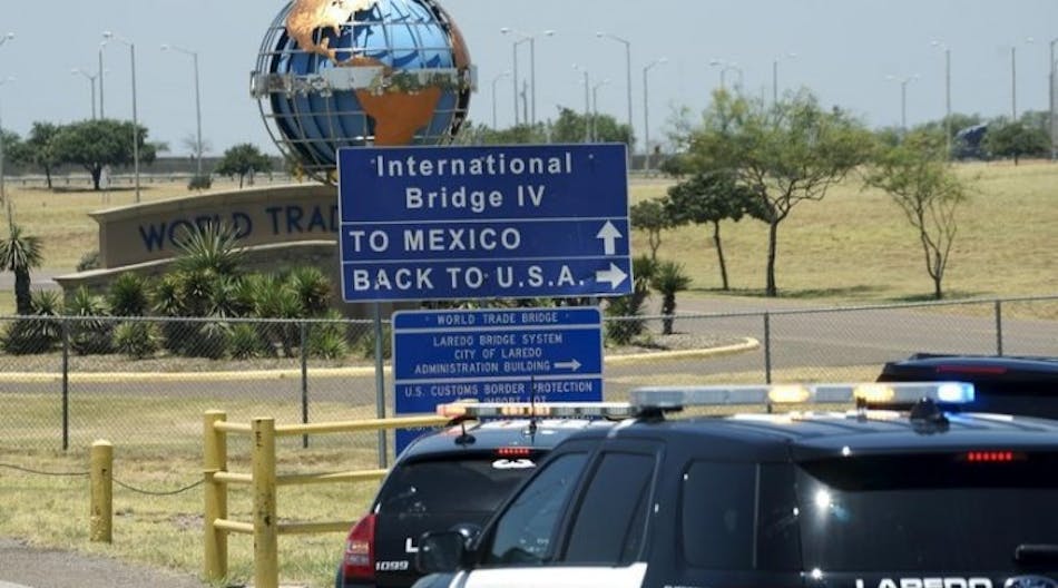 An average of 6,000 trucks cross the border each day at Laredo, TX.