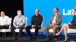 Verizon Telematics' Susan Heystee, right, moderates a panel including (from right) Gerry Burdo of NEHDS Logistics; Derek Piwonka of Balfour Beatty; Brian Goldhardt of Flex Fleet Rental; and Kevin Tovar of Southern California Edison.
