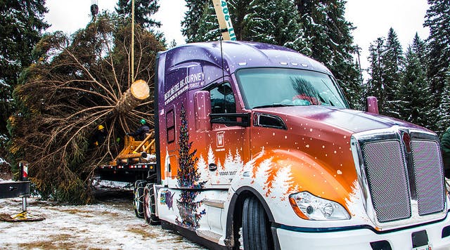 This Kenworth T680 Advantage tractor will be hauling the 2017 Capitol Christmas tree on a 3,000-mile journey from Montana to Washington D.C.