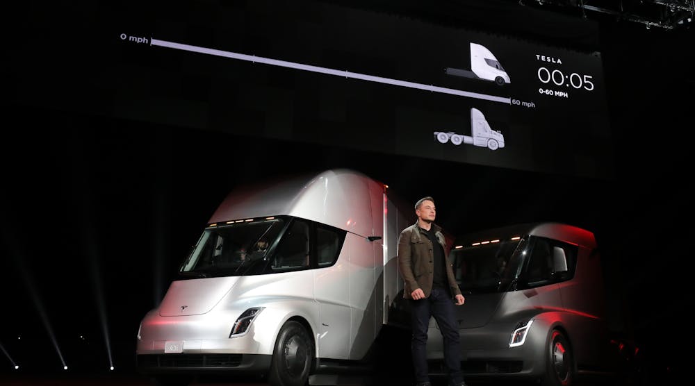 Tesla CEO Elon Musk poked fun at today&apos;s trucks, but also helped shine the global spotlight on the entire industry. (Photo: Tesla)