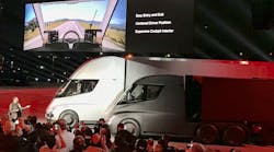 Elon Musk unveils the Tesla Semi day cabs.