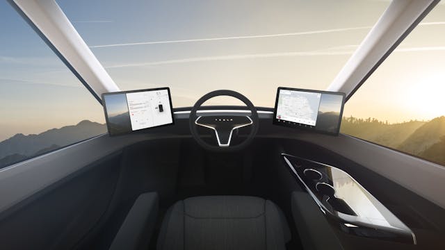 The inside of the Tesla Semi.