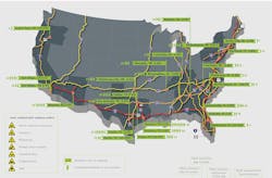 Top 25 Dangerous Highways Map Top 25 Dangerous Highways Map