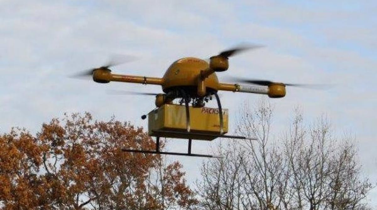 A drone operated by DHL