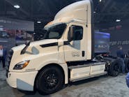 Freightliner was one of a variety of manufacturers displaying electric vehicles and components at ACT Expo in Long Beach, CA.