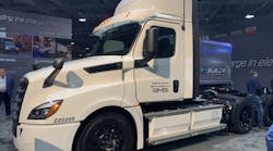 Freightliner was one of a variety of manufacturers displaying electric vehicles and components at ACT Expo in Long Beach, CA.