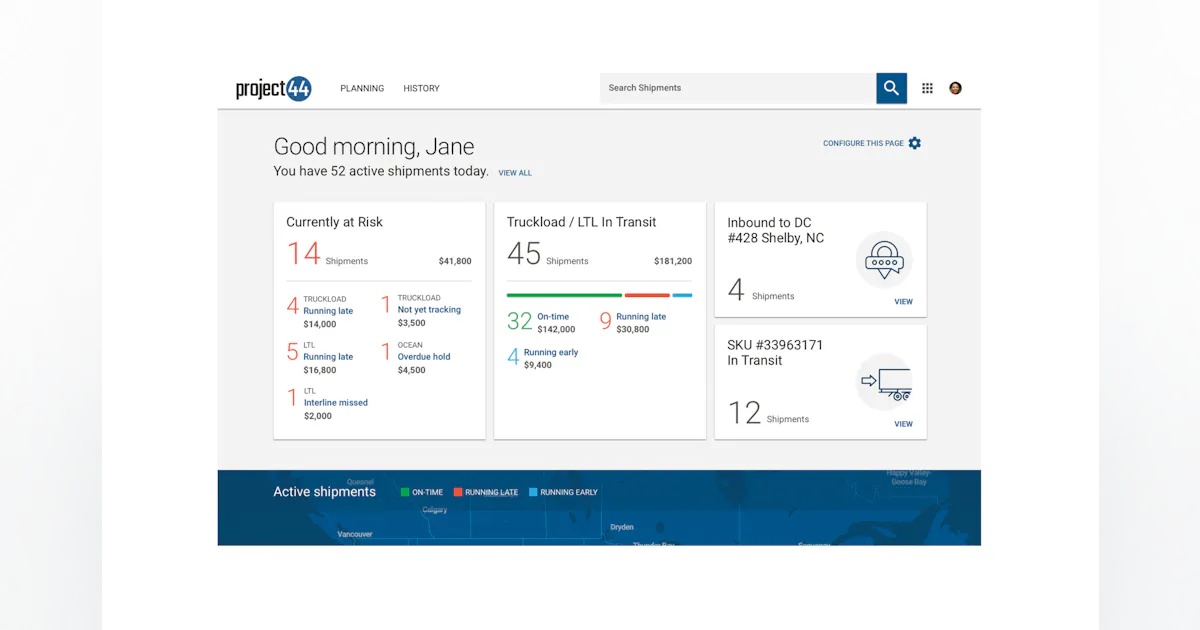 Project44 extends Advanced Visibility Platform | FleetOwner
