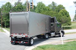 A Volvo VNR 300 in 4x2 tractor configuration pulling a 28ft pup trailer as part of a ride and drive event for industry journalists Photo Sean KilcarrFleet Owner A Volvo VNR 300 in 4x2 tractor configuration pulling a 28ft pup trailer as part of a ride and drive event for industry journalists Photo Sean KilcarrFleet Owner