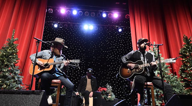 Musicians John (left) and T.J. Osborne of country music duo Brothers Osborne played at an event Verizon Telematics hosted Thurs., Dec. 14 for truck drivers.