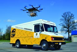 Therersquos been something of a stir at Workhorse Group this year as the company has been working on one of perhaps two or three Federal Aviation Administration exceptions granted to test commercial drone use in the United States The companyrsquos octocopter HorseFly drone can be sent by a delivery driver to drop off packages up to 10 lbs up to 2 mi away and Workhorse CEO Steve Burns says the OEM is now exploring a test of the system by a delivery service provider Workhorse hopes to make breakthr Therersquos been something of a stir at Workhorse Group this year as the company has been working on one of perhaps two or three Federal Aviation Administration exceptions granted to test commercial drone use in the United States The companyrsquos octocopter HorseFly drone can be sent by a delivery driver to drop off packages up to 10 lbs up to 2 mi away and Workhorse CEO Steve Burns says the OEM is now exploring a test of the system by a delivery service provider Workhorse hopes to make breakthr