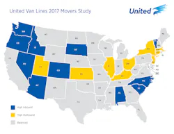 United Van Lines migration map