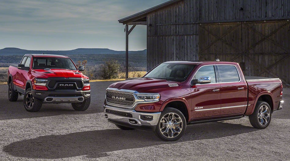 2019 Ram 1500 Limited (foreground) and Rebel