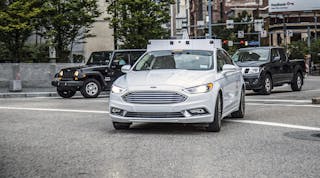 An autonomous car being tested by Argo AI, Ford&apos;s partner on self-driving vehicles.