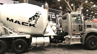 A Mack Granite model for concrete applications on display at World of Concrete. (Photo: Neil Abt/Fleet Owner)