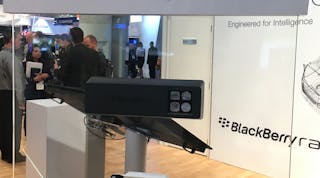 Blackberry&apos;s Radar system for trucking was on display at the CES show in Las Vegas last month. (Photo: Neil Abt/Fleet Owner)