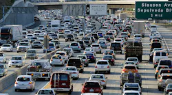 Los Angeles was the US city with the most traffic congestion according to a new TomTom study Above passenger cars and trucks inch along bumpertobumper on Interstate 405 in western LA